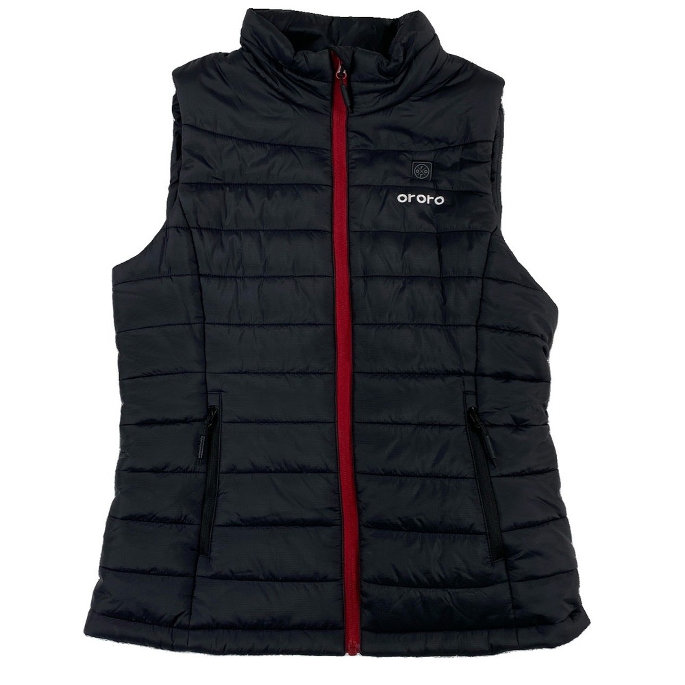 ORORO Heated Puffer Vest Women's Small Black 4 Zone Heat Battery Included
